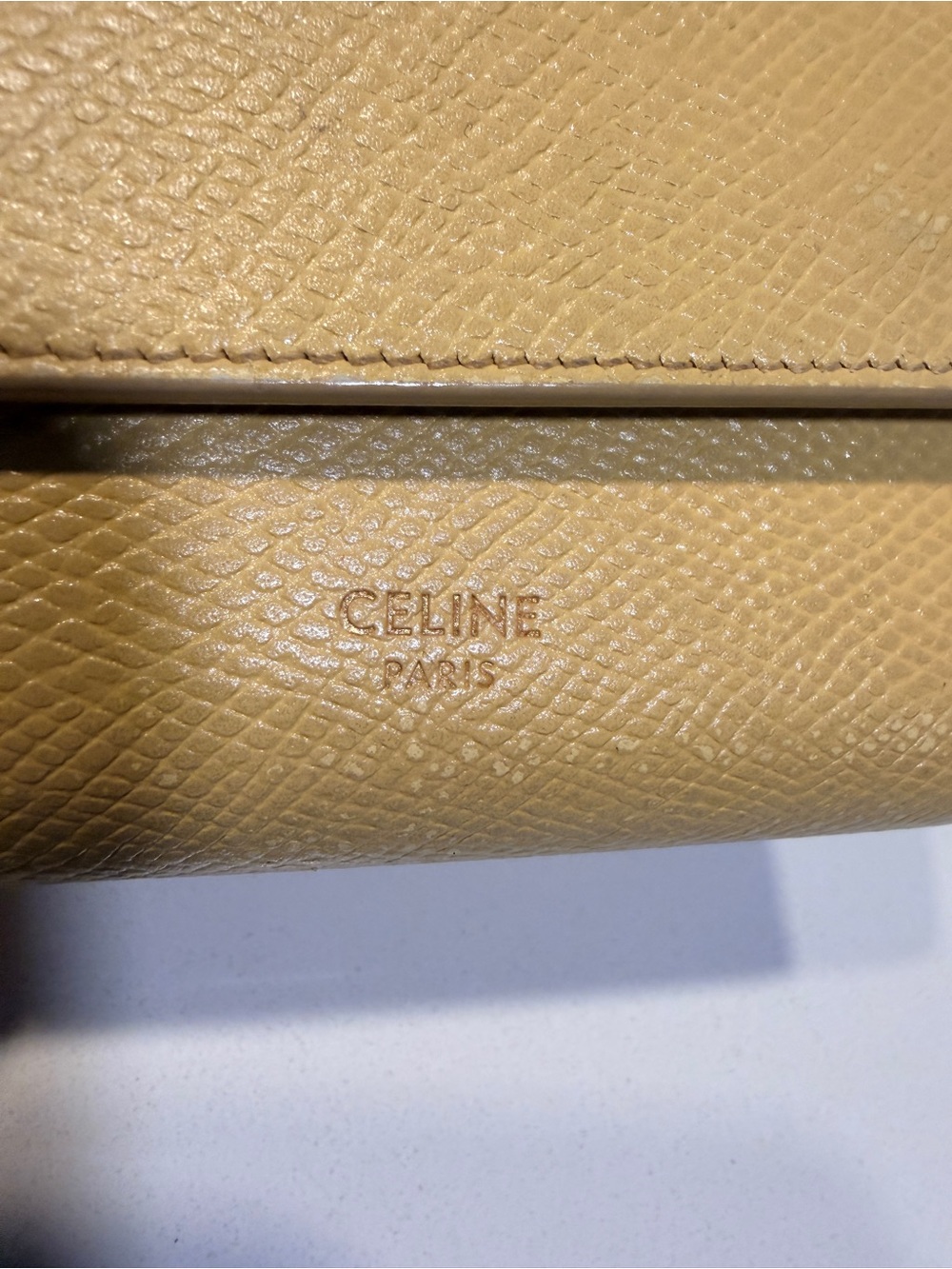 Celine Small Trifold Wallet Yellow Calfskin Leather Made in Italy with CO